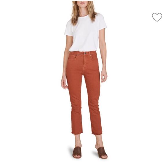 Veronica Beard Carly Raw Hem Kick-Flare Jean Rust 26 - Picture 5 of 11